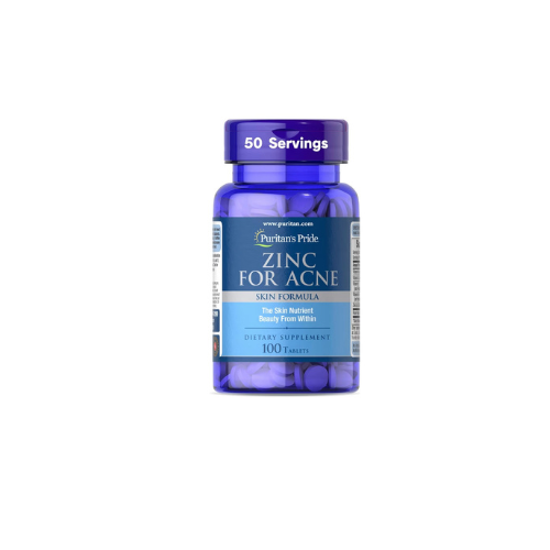 zinc for acne Puritan’s Pride Zinc for Acne Skin Formula , Vitamins C, B6, A & E | Clear Skin & Immune Support - 100 Tablets