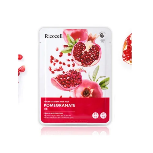 Ricocell Nature Recovery Pomegranate Mask Pack,  Anti-Aging Sheet Mask